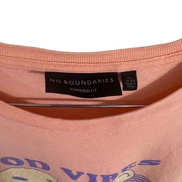 No Boundaries Smiley Face Oversized Tee Womens 3XL Orange Purple Yellow Hippie - Picture 6 of 6